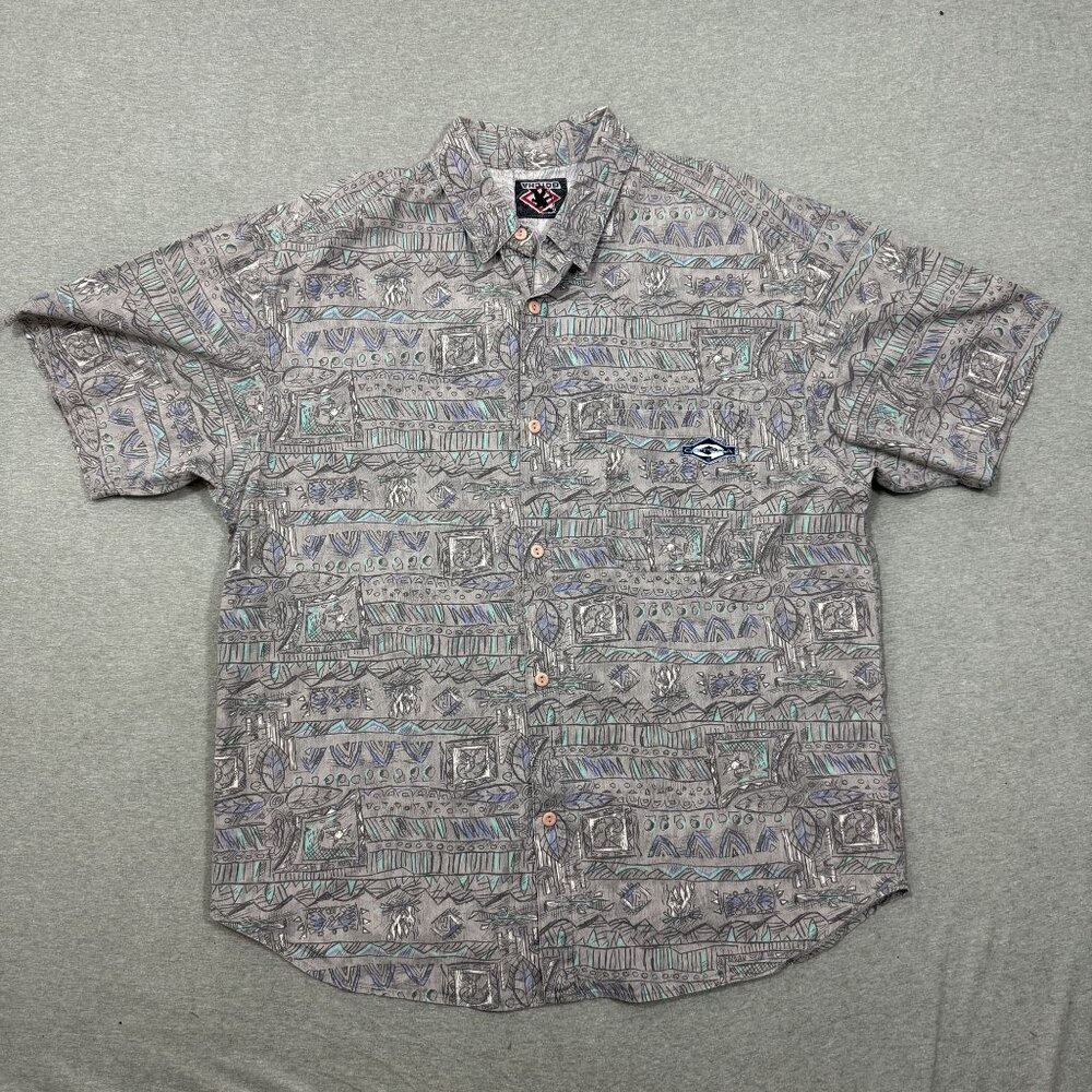 GOTCHA Hawaiian Tribal Shirt Men's Large 80s